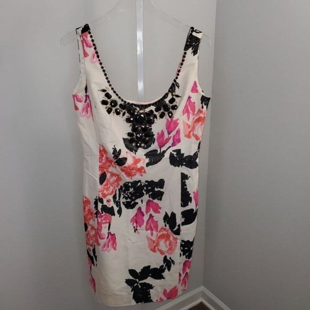 Lilly Pulitzer Portia Cameo Sheath Dress With Black Jewels  Size 8 - Picture 4 of 12